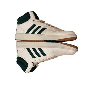 adidas White and Green High-Top Sneakers